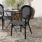 Merrick Lane Celia Stacking Thonet Bistro Style Chair with Arms, PE Rattan Seat, and Metal Frame for Indoor/Outdoor Use